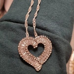 New gorgeous faux Diamond CZ Heart necklace
